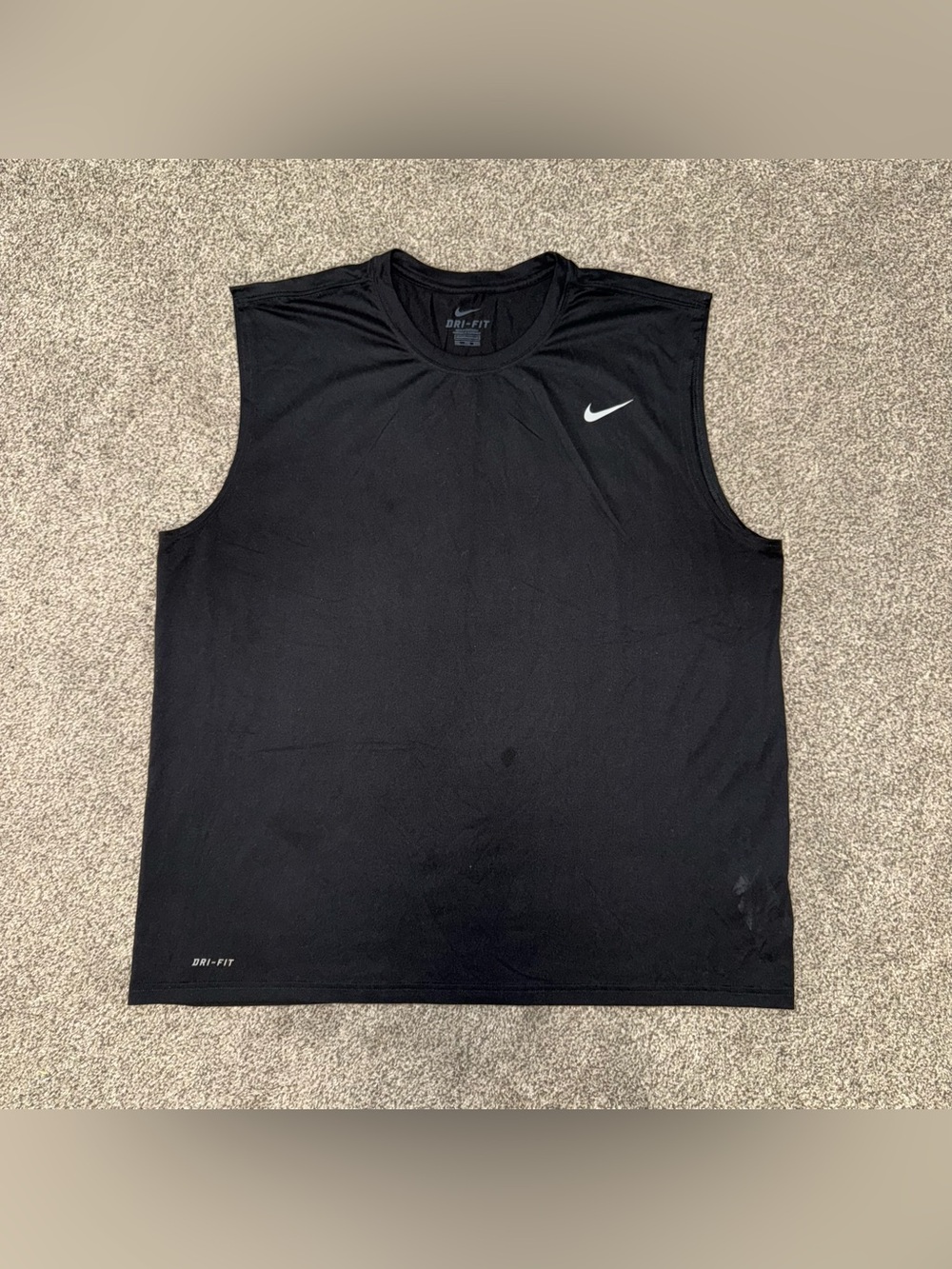 Nike Black Sleeveless Dri-FIT Training Tank with White Swoosh